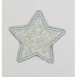 Strygemærke sølv glitter stjerne