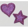 Strygemærker lilla stjerne og hjerte