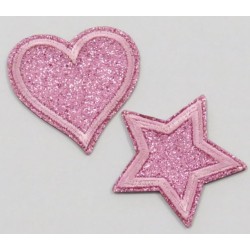Strygemærker pink stjerne og hjerte