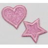 Strygemærker pink stjerne og hjerte