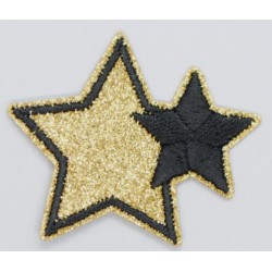 Strygemærke guld glitter stjerne
