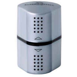 Faber-Castell Grip Trio blyantspidser i sølv.