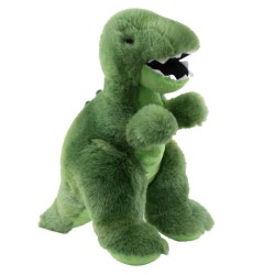Blød grøn Tinka dinosaurus bamse 25 cm – perfekt til kram.