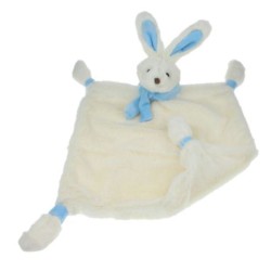 Tinka Baby kanin-nusseklud 30x30 cm i creme/blå – blød og krammevenlig.