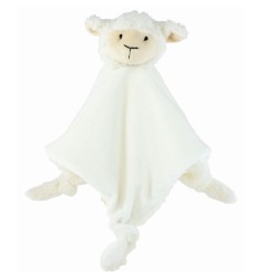 Tinka Baby hvid lam-nusseklud 25x25 cm – blød og krammevenlig.