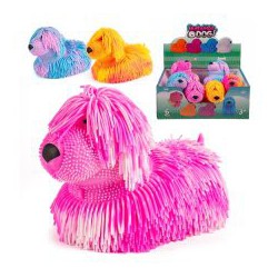 Langhåret stretchy hund. Multifarvet med blinkende lys. Forskellige farver.