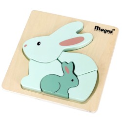 KANIN PULSESPIL I TRÆ 5 BRIKKER GRØN