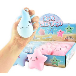 Squeeze Star Pink & Blå squishy | Sjov klemmefigur | Bakkeleg