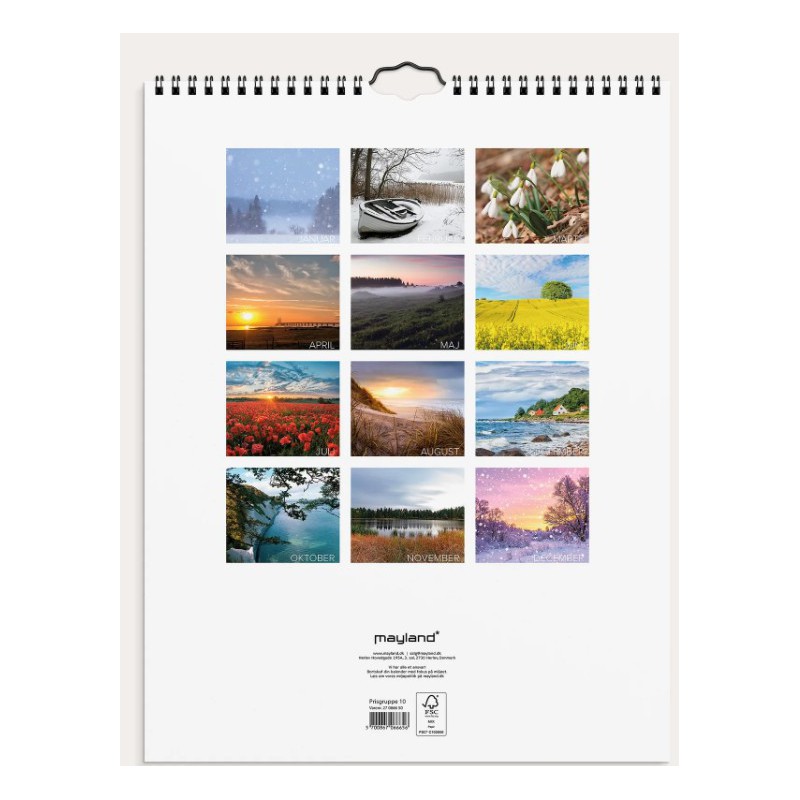 Vægkalender dansk natur 2027 Bagside
