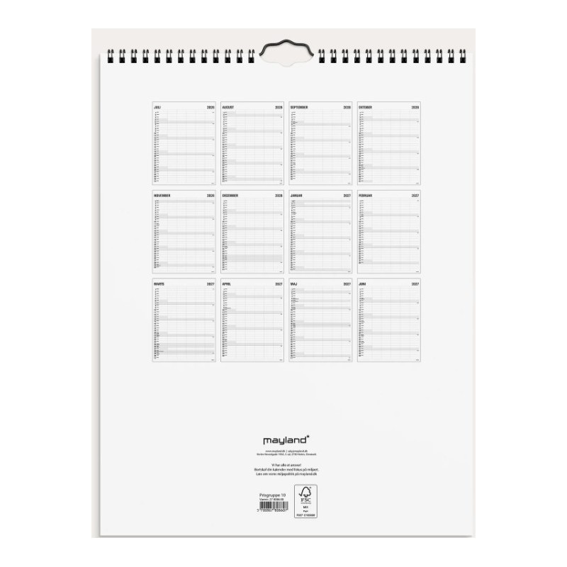 Studie Familiekalender 5 kol. 26/27 bagside