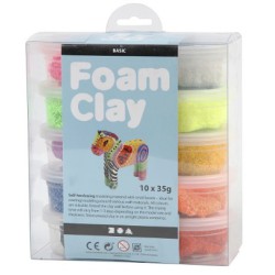 10 STK FOAM CLAY BASIC ELLER GLITTER
