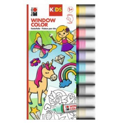 Marabu Fun & Fancy Glitter Fairy er et kreativt sæt med 10 flotte glitterfarver á 25 ml samt medfølgende motiver