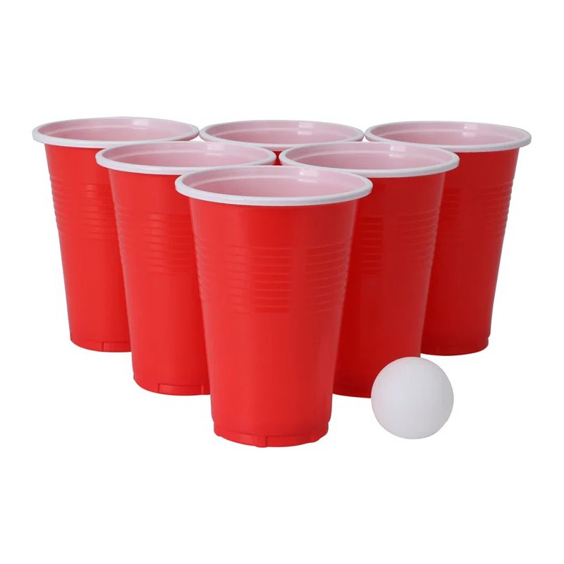 Beer pong spil m. 12 krus og 12 bolde | Festspil | Bakkeleg