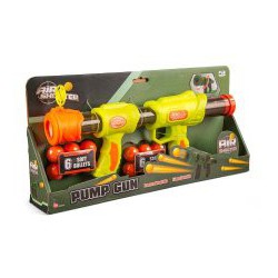 Grønt pumpegevær med 12 skumkugler.