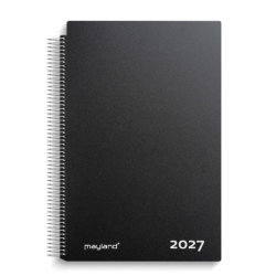 Aftalekalender A4 dag 2027 sort PP-plast | Bakkeleg