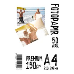 A4 Glossy Premium Fotopapir 150g – 50 ark