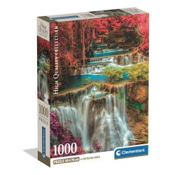 1000 brikker puslespil med farverigt Thai Falls motiv. Ideelt til hygge, fordybelse og afslapning.