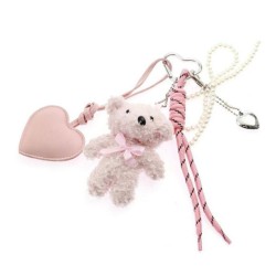 Tinka Bag Charm Bamse Rosa – Sød Taskepynt