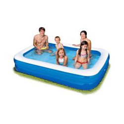 Transparent Softpool 305x183 cm stor oppustelig familiepool til haven.