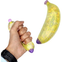 Sugar Squeeze Glitter Banan 13 cm med glimmer