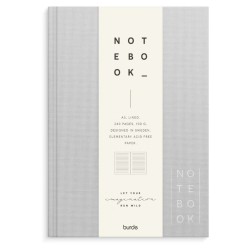 Notebook Textile A5 lysegrå linjeret notesbog med stilrent tekstilomslag.