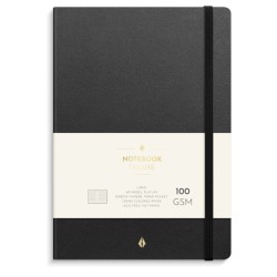 Notebook Deluxe A5 sort – elegant notesbog til noter, planlægning og kreative idéer.