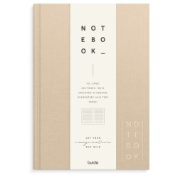 Notebook Textile A5 beige linjeret notesbog med stilrent tekstilomslag.