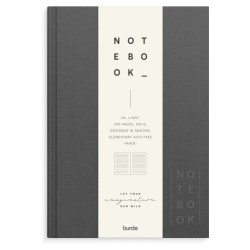 Notebook Textile A5 mørkegrå linjeret notesbog med eksklusivt tekstilomslag.
