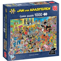 Jan van Haasteren Dia de los Muertos – puslespil med 1000 brikker og festligt motiv.