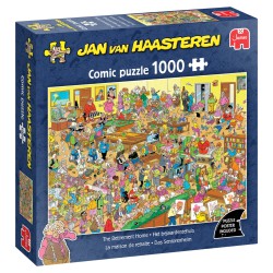 Jan van Haasteren The Retirement Home – puslespil med 1000 brikker og humoristisk plejehjemsmotiv.