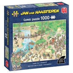Jan van Haasteren Jungle Tour – puslespil med 1000 brikker og humoristisk junglemotiv.