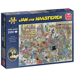 Jan van Haasteren Ludo Battle – puslespil med 2000 brikker og humoristisk motiv.