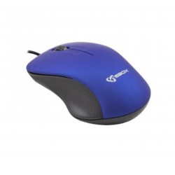 SBX kablet USB-mus i blå med ergonomisk design.