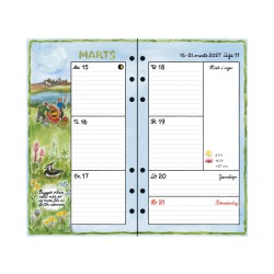 Refill ugekalender 2027 i 9,5 x 17 cm til kalenderomslag.