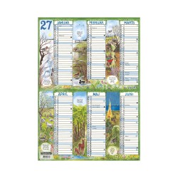 Overblikskalender A3 2027 med samlet årsoversigt.