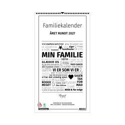 Familiekalender Mugge P's Ord 2027 med humoristiske citater.