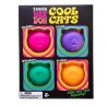 Teenie NeeDoh Cool Cats 4 Pack med 4 farverige katteformede Taba Squishies.