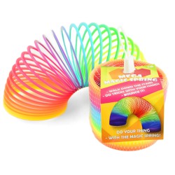 Spring Rainbow 9 cm – farverig springfjeder til leg og sjov.