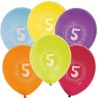 5 år balloner 6 stk. – festlige balloner til 5-års fødselsdag