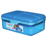 Itsy Bitsy Slimline Quaddie 1,5 L 3965 – blå madkasse med flere rum.