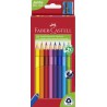 Faber-Castell trekantede Jumbo farveblyanter – 10 farver inkl. blyantspidser.