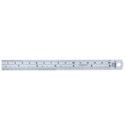 Stållineal 15 cm til præcis måling, skole, kontor og hobby.