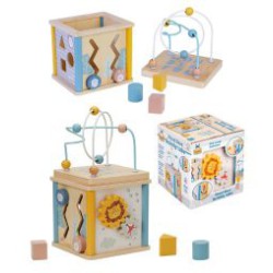 Wood Beez Activity Cube i Træ | Aktivitetskube | Bakkeleg