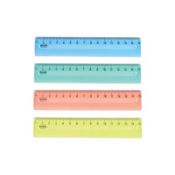 Lineal 15 cm Transparent Ass. Farver | Skolelineal | Bakkeleg
