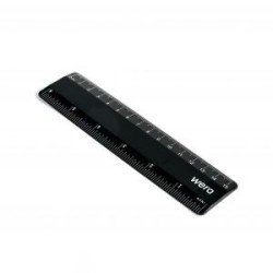 Wera blød sort lineal 15 cm – fleksibel og praktisk til skole og penalhus.
