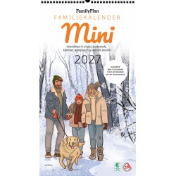 Familiekalender MINI 2027 med plads til planlægning og aftaler for 3 personer.