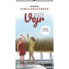 Familiekalender VEJR 2027 til 5 personer med farverige illustrationer inspireret af familier i det danske vejr.