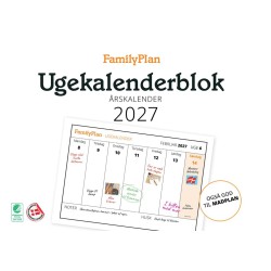 FamilyPlan ugekalenderblok 2027 til praktisk planlægning af familiens aftaler og aktiviteter.