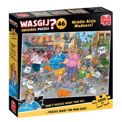 Wasgij Original 46 – Middle Aisle Madness! underholdende puslespil med 1000 brikker.