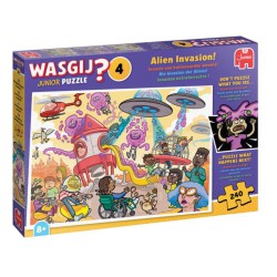 Wasgij Junior 4 – Alien Invasion! underholdende puslespil med 240 brikker.